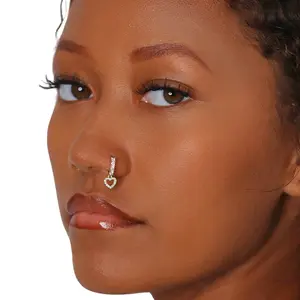 STATEMENT GOLD | Dangling Heart Nose Hoop STATEMENT GOLD | Dangling Heart Nose Hoop