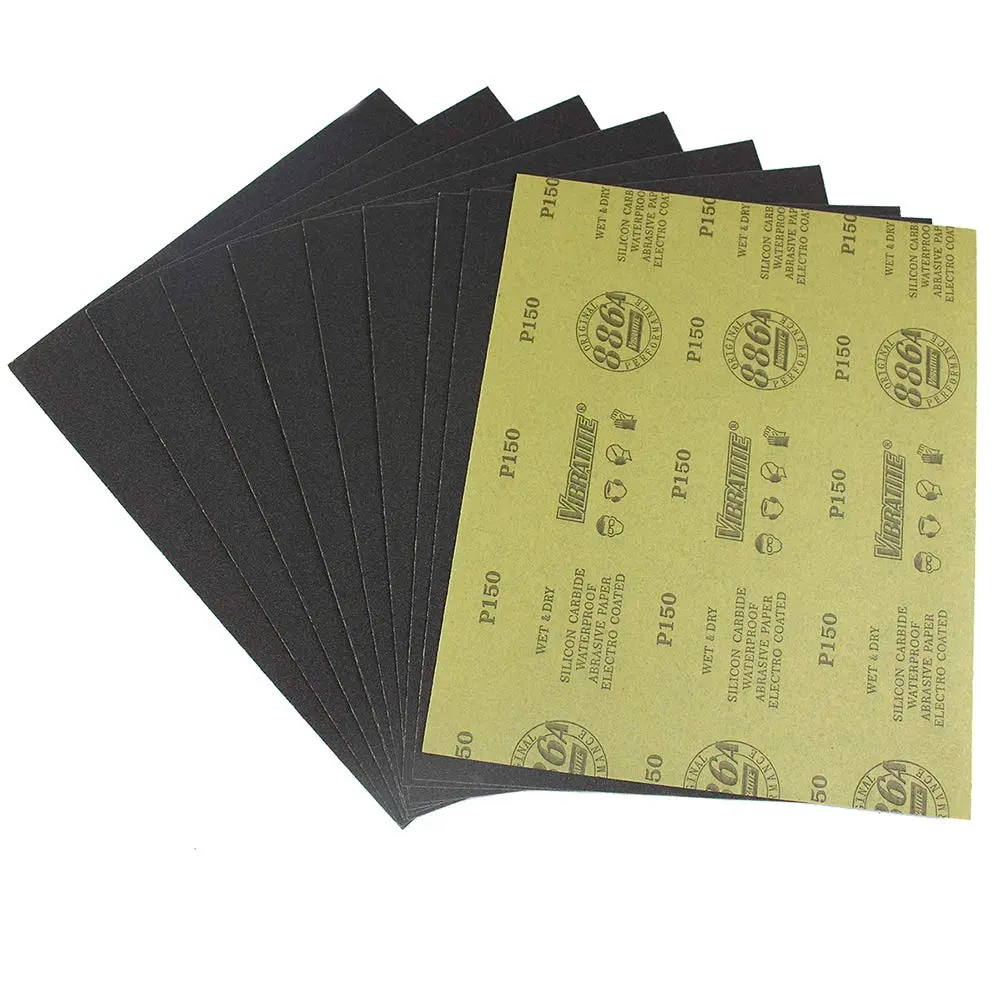 MAXAMN 80 Grit Sandpaper, Wet Dry Sandpaper Sheets 9 x 11 Inches, Silicon Carbide Abrasive Sand Paper for  Furniture Finishing, Metal Sanding, Automotive Polishing, DIY Projects, 10 Sheets