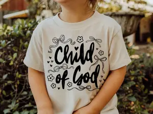 Youth and Adult Child of God Kids Bow Tshirt, Christian Shirts For Girls, Jesus Saves Bro tee, youth clothing, birthday gift, Family shirt, summer outfit, gift for son and daughter, vacation outfit, funny shirt