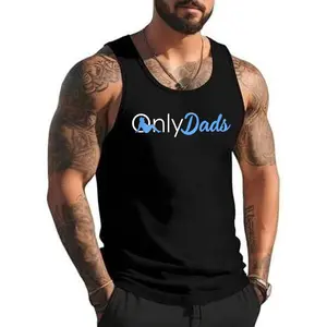 STYLE H297 Fathers Day Only Dads Funny Onlydads Papa Daddy Quote Tank Top , Unisex Cotton Sleeveless Tank Top