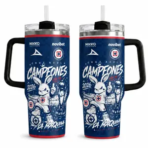 Stylish Cruz Azul Inspired Tumbler - 40oz/30oz La Máquina Campeones 2026 Soccer Fan Cup, Blue Liga MX Football Drinkware, Mexican Game Day Gift For Fans, Straw-Not-Included Water Bottle