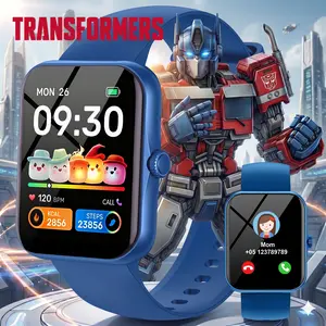 Transformers S80K Kids' Smartwatch 1.8-inch HD Touch Screen Fitness Tracker with Heart Rate Monitor Sleep Tracking IP68 Water Resistance 12/24-hour Format Educational Toys Birthday Gifts for Girls Ages 6-12 Wearable Adjustable Bluetooth Charging Android