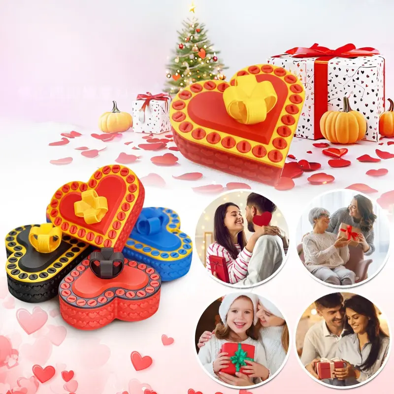 New Hot-Selling 3D Printed Heart-Shaped Christmas and Valentine's Day Gift Annoying Gift Box Jewelry Anniversary Box