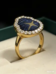 Vintage Oriental Song Brocade ring, handcrafted heritage jewelry. Elegant, luxurious and versatile. A heartfelt holiday gift for mom and your loved one. Perfect for daily wear, dates and banquets, matching all styles effortlessly.