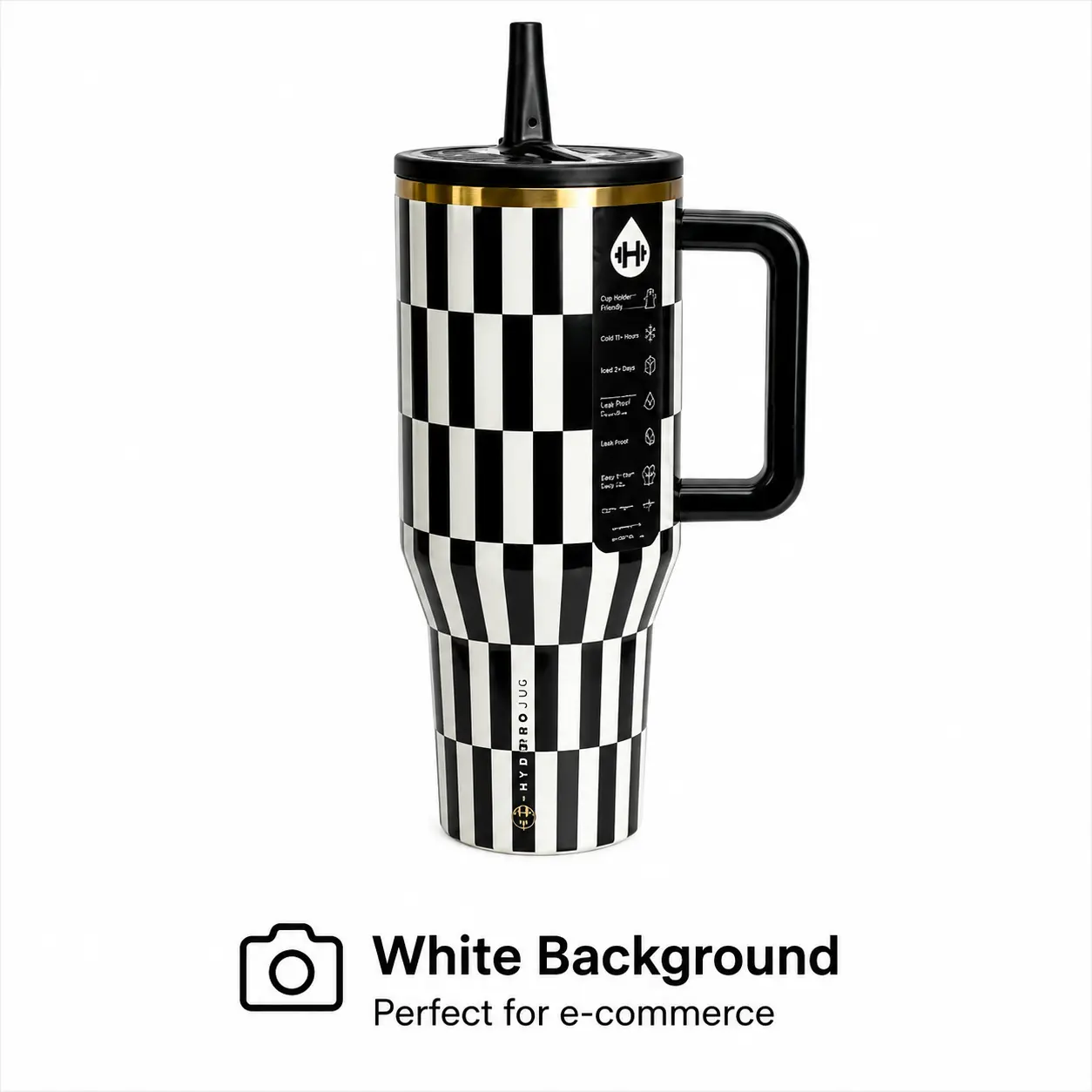 Hydro Everyday Tumbler - Double-Wall Vacuum Insulated Portable Water Bottle with Flexible Straw, Lightweight Stylish Home Storage Drinkware, Water Bottles