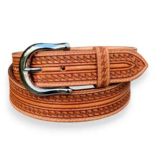 Western Belt for Men Y2K Western Vintage Style Belt Full Grain One Piece Leather Y2K Vintage Cowboy Belt Handmade 1.5” Wide Belt with Buckle Engraved Tooled