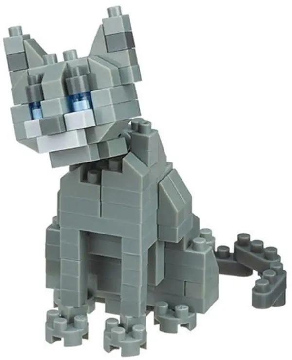 Nanoblock Russian Blue Cat 2 Collectibles Collection Series Brick Blocks Building Kit, Dainty Figurines, Statues & Bobbleheads