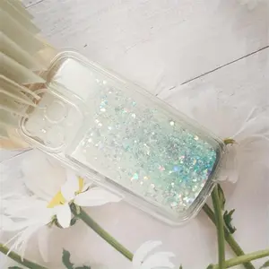 Glitter Sequins Phone Case, Anti-drop Cellphone Protective Case, Total Protective Shockproof Mobile Phone Cover for iPhone 16 15 14 13 12 11 Plus Pro Max, Casing