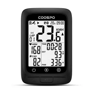 COOSPO Bike Computer Wireless GPS, Cycling Computer GPS Bike Tracker with Bluetooth/ANT+, Waterproof Bicycle Computer GPS Speedometer with Auto Backlight, 2.4 inch LCD Display