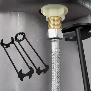 2pcs of Bathroom Sink Faucet Installation and Maintenance Socket Wrench, Four-claw Hexagon Tool Suitable for Small Spaces, Convenient Pipe Angle Valve Removal and Fastening Artifact