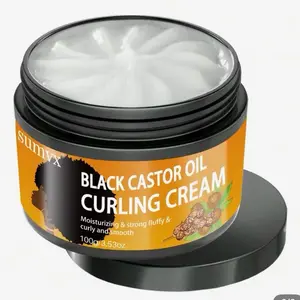 Black Castor Oil Curl Cream Infused with Argan Oil 100g Long-Lasting Anti-Frizz Gel for Dry Curly Hair Unisex Haircare Conditioner