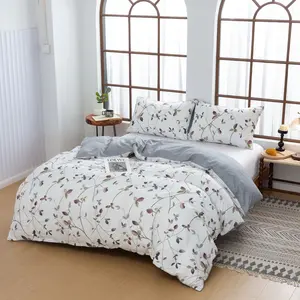 Bedding Set Three-Piece Lightweight Leaf Pattern Soft Smooth Sleep Comfortable Bed Linen Collection Soft Bedding Sets