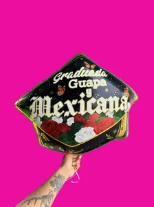Graduada, Guapa y Mexicana Graduation Cap mylar Balloon- for all graduadas