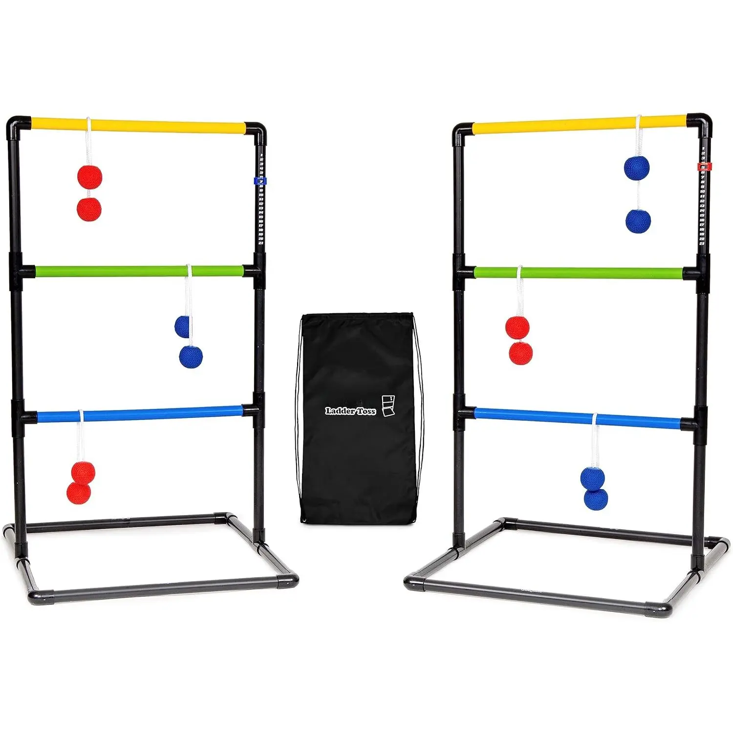 Ladder Toss Indoor & Outdoor Game Set with 6 Soft Rubber Bolo Balls and Travel Carrying Case - Choose Pro or Classic
