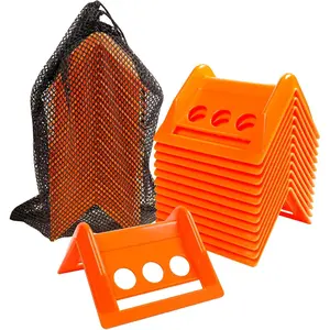 24 Pack 4" Flatbed Edge Protectors with Carrying Case, Plastic Corner Protectors for 4" Winch Ratchet Straps, Fit for Flatbed Cargo Load, Orange
