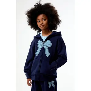 Pacsun Kids Bow Applique Full Zip Hoodie