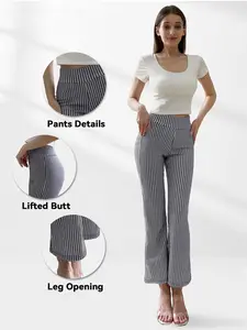 High Waist Houndstooth Flare Leggings | Vintage Bootcut Yoga Pants for Women