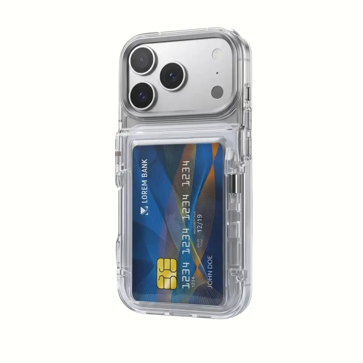 Transparent Card Holder Phone Case Cover for iPhone 17/16/15/14/13/12/11 Pro Max/Pro/Plus, Slim Soft Silicone Casing, Shockproof Protector, DIY Photo-Print Accessory for Couples