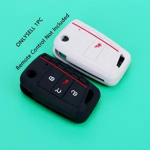 Silicone Key Fob Cover Car Key Protector Car Key Accessory Key Fob Shell Compatible with Volkswagen Tiguan Alltrack Sportwagon Atlas Golf Gti Jetta Polo, Durable Silicone Material