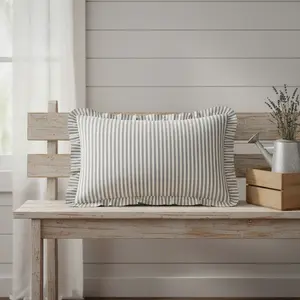 Farmstead Black Ticking Stripe Pillow
