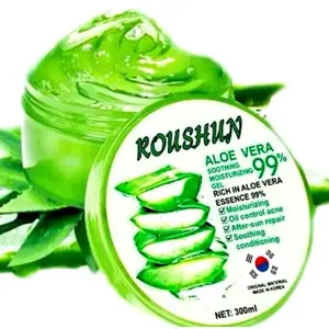 Aloe Vera Gel for Face, Skin, Hair & Sunburn Relief, 100% Pure Aloe Gel for All Skin Types. Made in Korea. 300ml (10.1fl.oz) (1)
