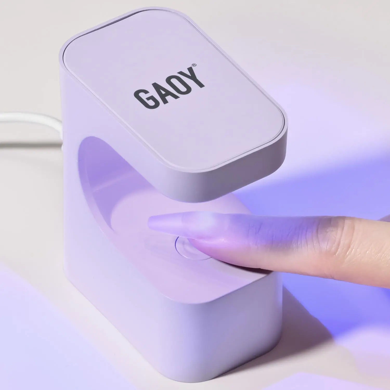 GAOY Mini UV Light for Gel Nails, Small Curing Light, Purple | 2 Timers, U-Shaped, LED Nail Lamp for Fast Curing