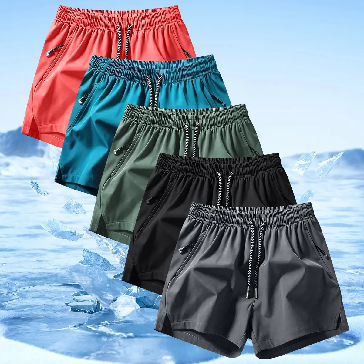 Men's Performance Workout Impact Shorts - Quick-Dry, Breathable, Vibrant-Color Athletic Gear with Pockets for Gym, Running