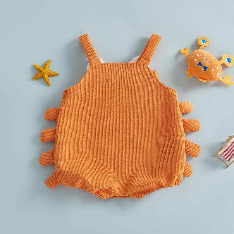 Baby Lobster Costume Corduroy Sleeveless Crab Overall Romper Halloween Cosplay Jumpsuit for Party Stage