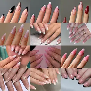 288 Piece Lazy Nail Kit, Full Coverage Nails, Nail Tips Kit, Stylish Acrylic Nails, Acrylic Fake Nails, Acrylic Nail Extensions, Quick 5 Minute Beauty, Includes Jelly Glue & Nail File, Reusable for Students & Professionals, Nail Extension Set
