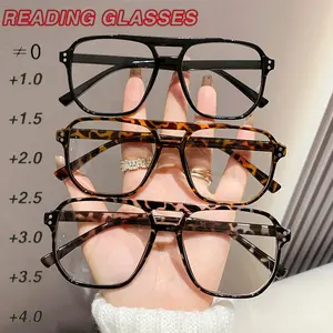 3 Pack Pilot Reading Glasses, Unisex Square Frame, Simple Daily Use, Ideal for Students, Women & Elderly, Fda Registered, Reading Eyeglasses