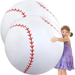 2 Pcs 27 Inch Inflatable Large Baseball Giant Inflatable Balls for Outdoor Activity Games Sports Events Birthday Party Decorations Supplies