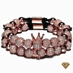 Men’s Rose Gold Crown Bracelet | King and Queen Bracelets | Crown Bracelet Set | Adjustable Stainless Steel Bracelet | His and Hers Bracelet Set | Mens Christmas GIft