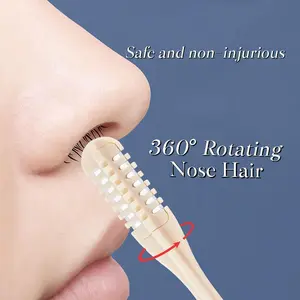 Practical Super-popular Nasal Hair Cutter 2025 New Mini Double Sided Nose Hair Trimmer with Ear Picker Handheld 360° Rotating Nose Hair Removal for Men Women 2 Pcs Compact Size Versatile Stainless Steel ABS Material Safe Non-injurious Santa-Themed Christm