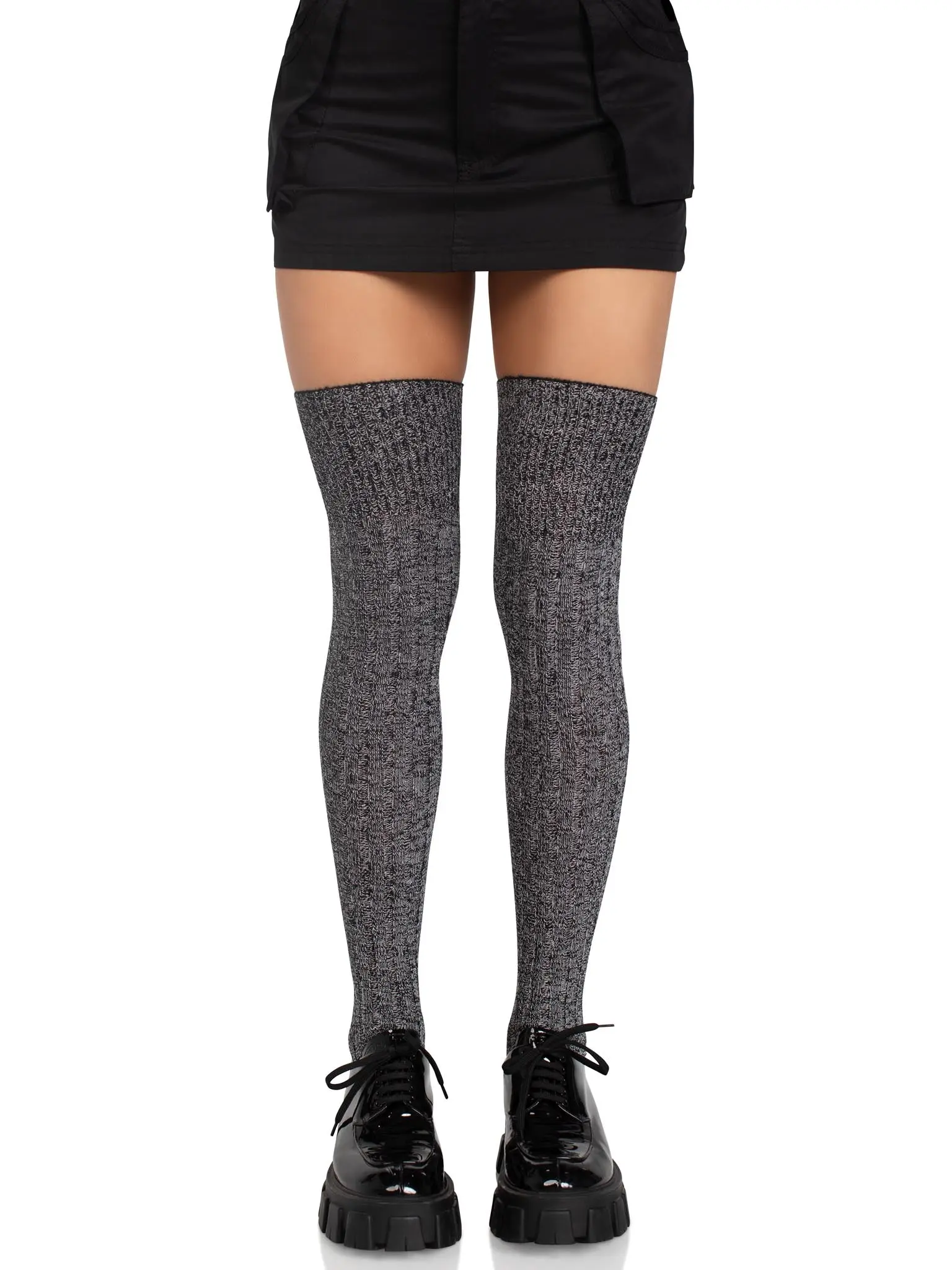 Women's Leg Avenue Athena Heather Knit Thigh-High Sock Stockings - Soft, Stylish, Warm, Basic Fabric for Fall, Winter, Style