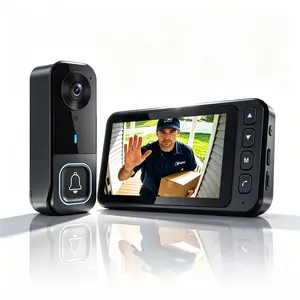 B01 No WiFi Video Doorbell – HD Wide Angle Camera, Instant Viewing Screen, Night Vision & Stable 400ft Connection