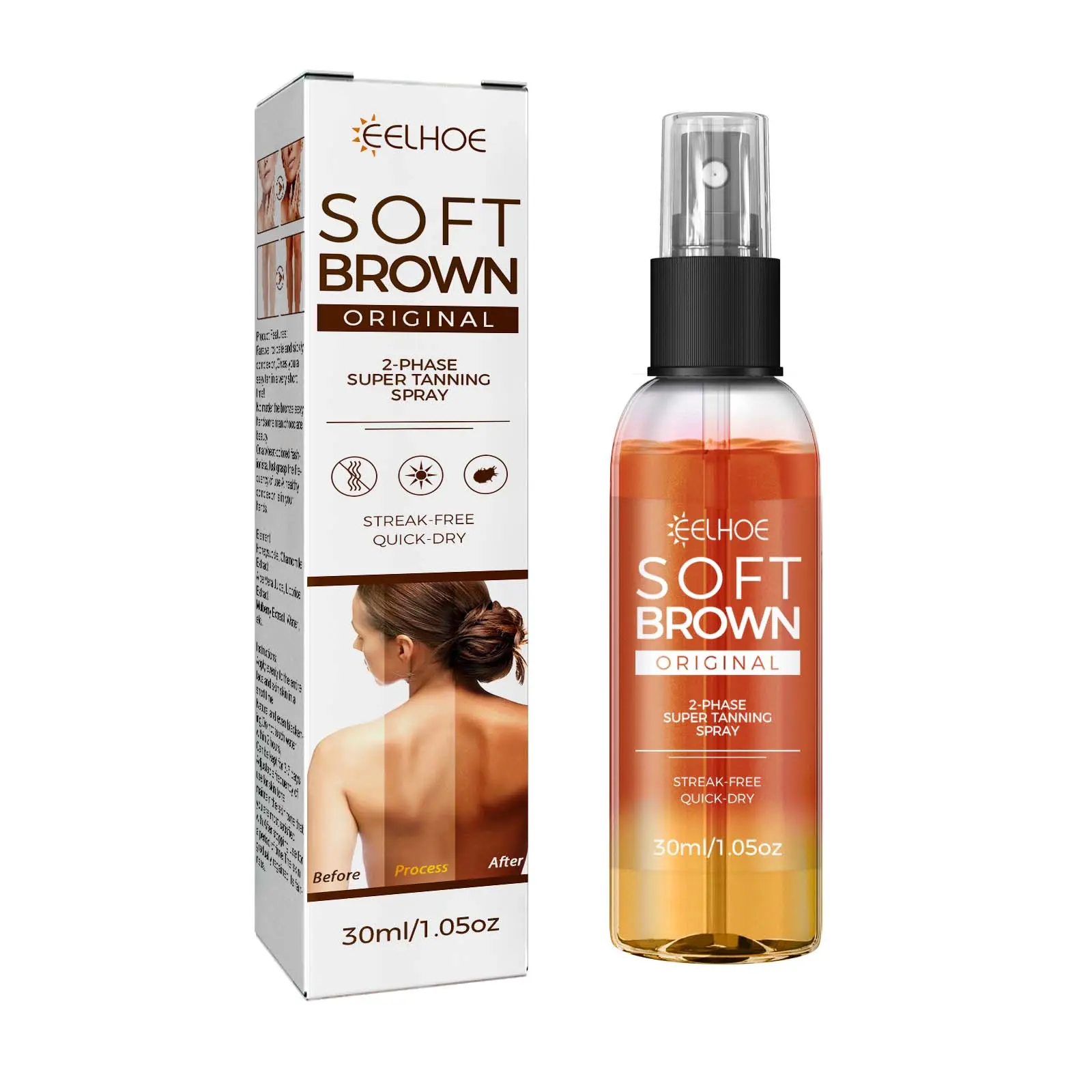 EELHOE Tanning Accelerator Spray, Lightweight Refreshing Mist, Boost Natural Bronze Skin Tone