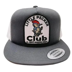 Little Pecker Club Lil Gents Making Dents Mesh Snapback Embroidered Patch Flat Bill Trucker Hat Cap