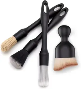 Detailing Brush Set - 4- Kit for Interior & Exterior Cleaning -   Wash Brush for Professional Results  Duster Interior