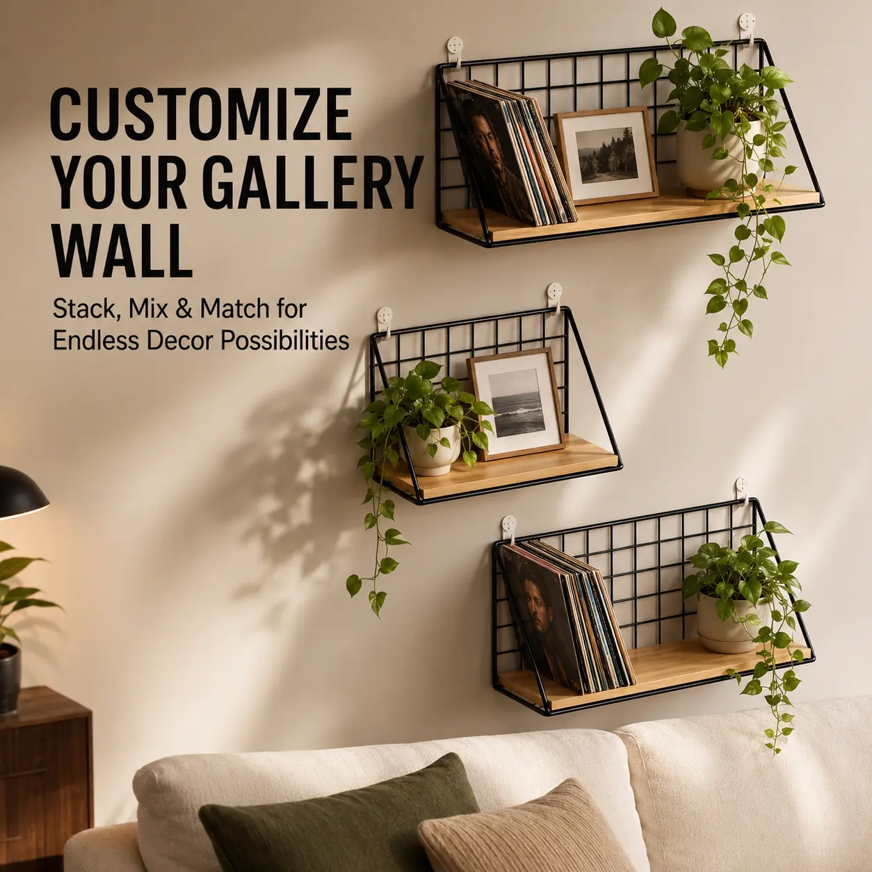 1-Piece No-Drilling Metal Floating Shelf - Wall-Mounted Home Organizer with Easy Installation, Magazine & Newspaper Holder for Bathroom, Living Room - Minimalist Storage Rack Wall Decoration Shelves, Floating Shelf Magazine & Newspaper Holders