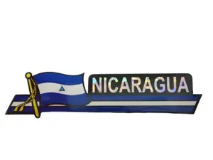 Nicaragua Bumper Sticker / Nicaragua Flag Sticker / "3 x 11 3/4" Nicaragua Bumper Sticker