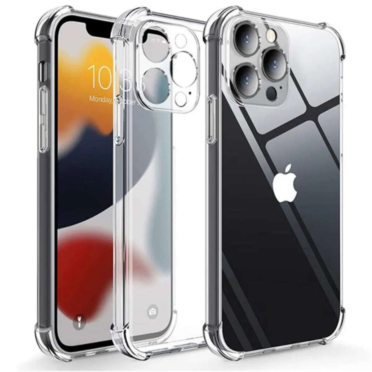 For iPhone 15 Pro Max Case, iPhone 15 Pro, 15 Plus, 15, iPhone 14 Pro Max, 14 Pro, 14 Plus, 14, iPhone 13 Pro Max, 13 Pro, 13 Mini, 13, iPhone 12 Pro Max, 12 Pro, 12 Mini, 12, iPhone 11 Protective Shockproof Case Cover Clear