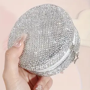 1pc Jewelry Storage Box Light Luxury Shining Artificial Diamond Rings Earrings Earrings Earrings Bracelets Storage Box Travel Portable Exquisite Jewelry Box Creative Gifts, Jewelry Boxes