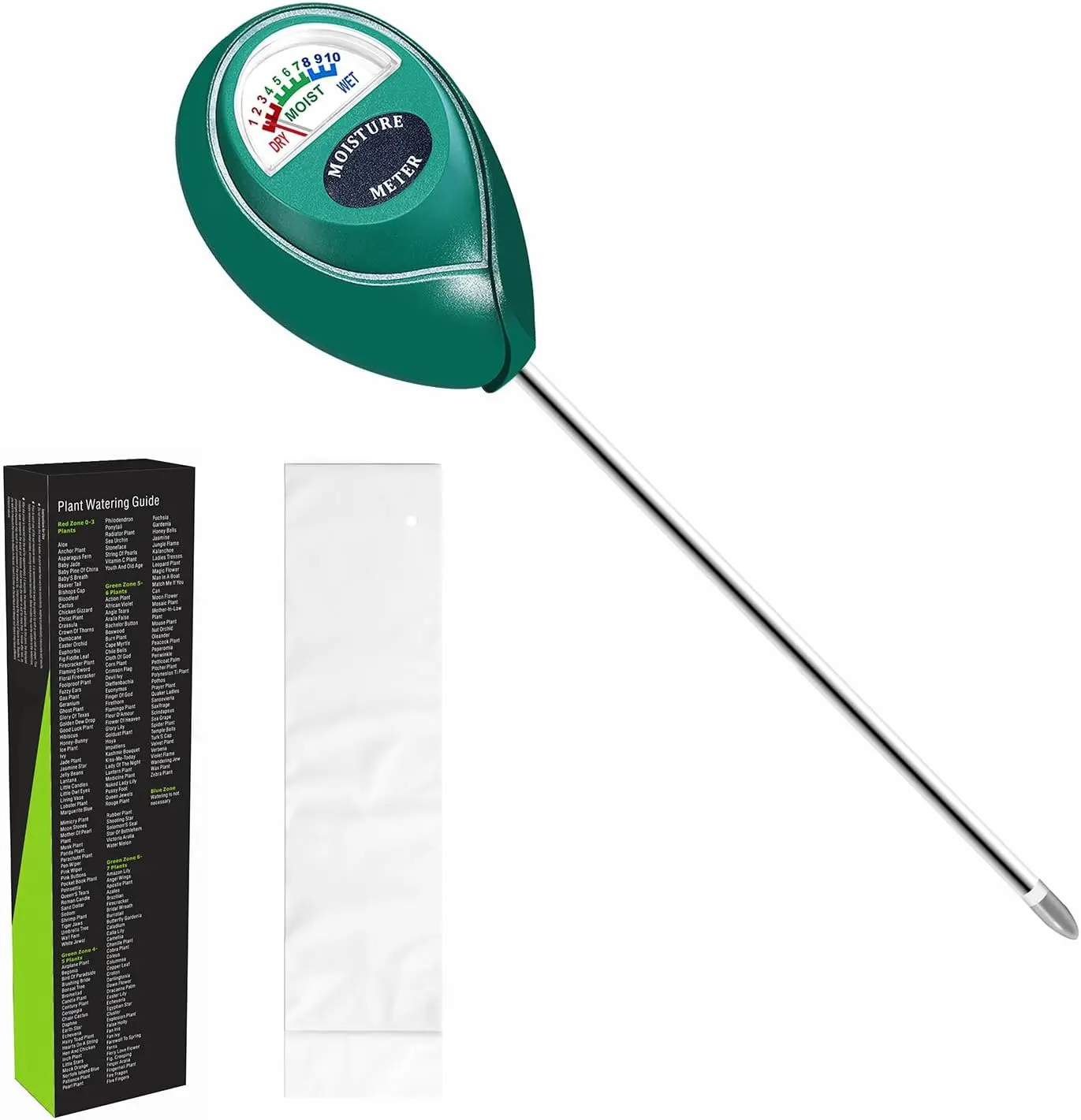 Battery-Free Soil Moisture Testing Meter with Upgraded Structure, Equipped with 304 Stainless Steel Probe and Premium ABS Shell, Instant Reading Plant Hygrometer Detector for Indoor Potted Plants, Outdoor Vegetable Gardens and Lawn Care