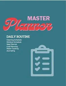 Digital and Printable Daily Planner Bundle, Daily Routine, Cleaning Schedule, Meal Planner, Budgeting, Journal, Water Tracker, Workout Plan