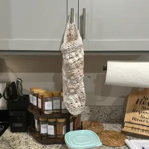 Crochet Plastic Bag Holder - Simple Design for Easy Use and Versatile Storage for Bags Organiser