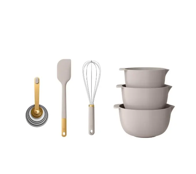 Beautiful 14-Piece Mix & Measure Set, Porcini Taupe by Drew Barrymore