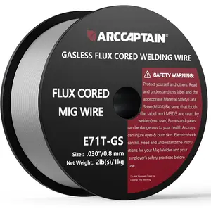 Flux Core Welding Wire .030, E71T-GS Mig Welding Wire 2-Pound Spool Gasless Mild Carbon Steel Compatible With Lincoln Miller Forney Harbor Welder