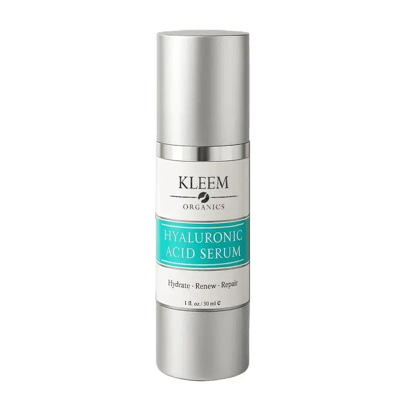 Hyaluronic Acid Serum for Face - Deep Hydration & Plumping for Dry, Dehydrated Skin - Fine Lines, Wrinkles & Skin Barrier Support | Vitamin C, E, Aloe & Green Tea | Lightweight, Fast-Absorbing | All Skin Types | by KLEEM ORGANICS | Single Item - 1 fl oz