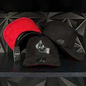 San Luis Potosí México SnapBack hat-black/red suede