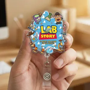 Lab Story Lab Week 2026 Badge Reel Clip, Medical Lab Technician Retractable ID Holder Q3U